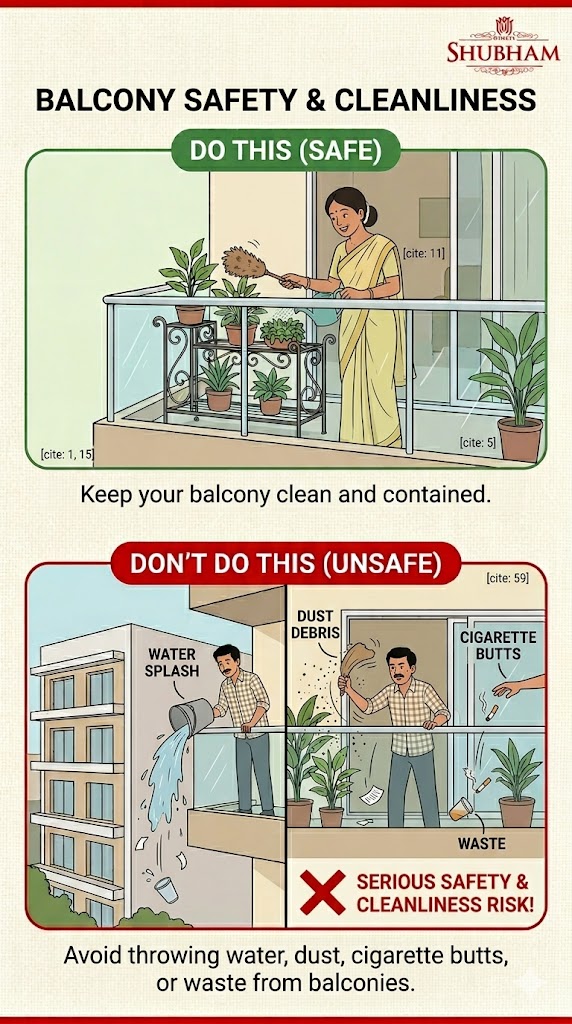 Balcony safety and cleanliness